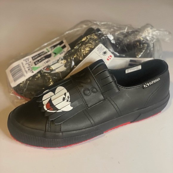 BNWT Superga Disney Collab Mickey Mouse Black kids 3.5, women’s 5 - Picture 3 of 5